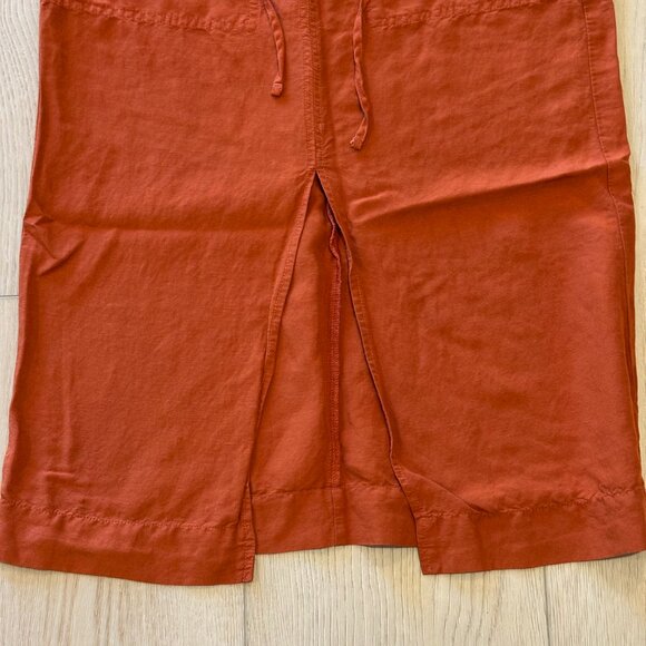 Poetry - Burnt Orange - High Waisted Drawstring Midi Skirt - Size AUS 6 - Picture 3 of 5